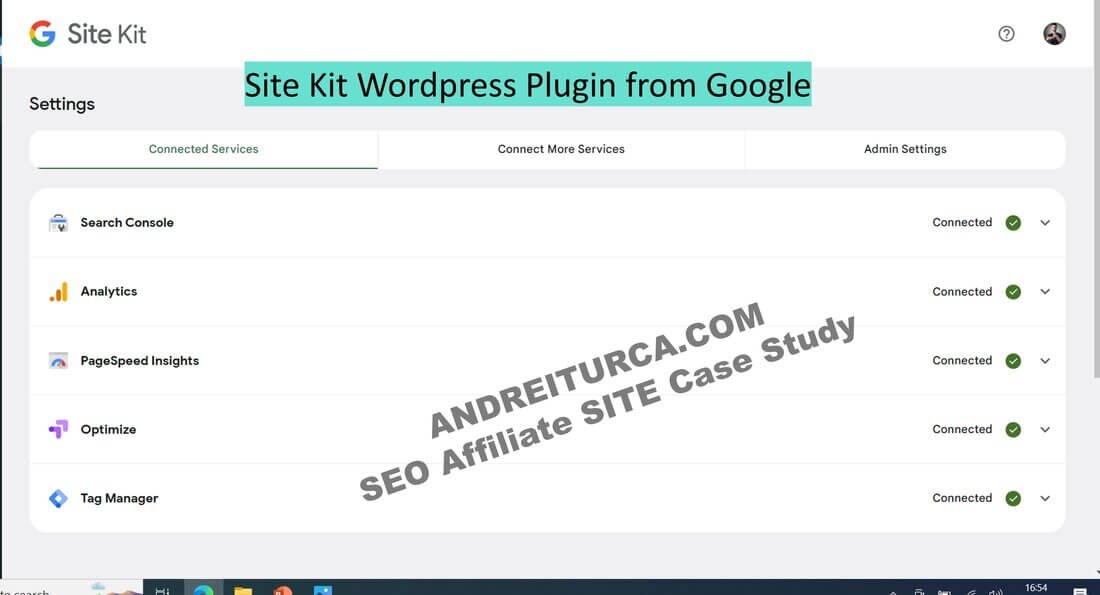 affiliate website case study 1 - site kit plugin integrations