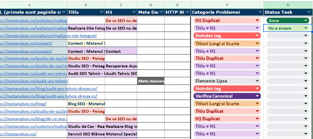 Screenshot analiza audit SEO Gratuit